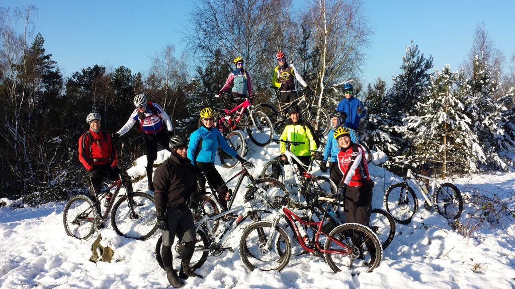 Schnee und Eis in der Haard machen das Bike zum besonderen Erlebnis